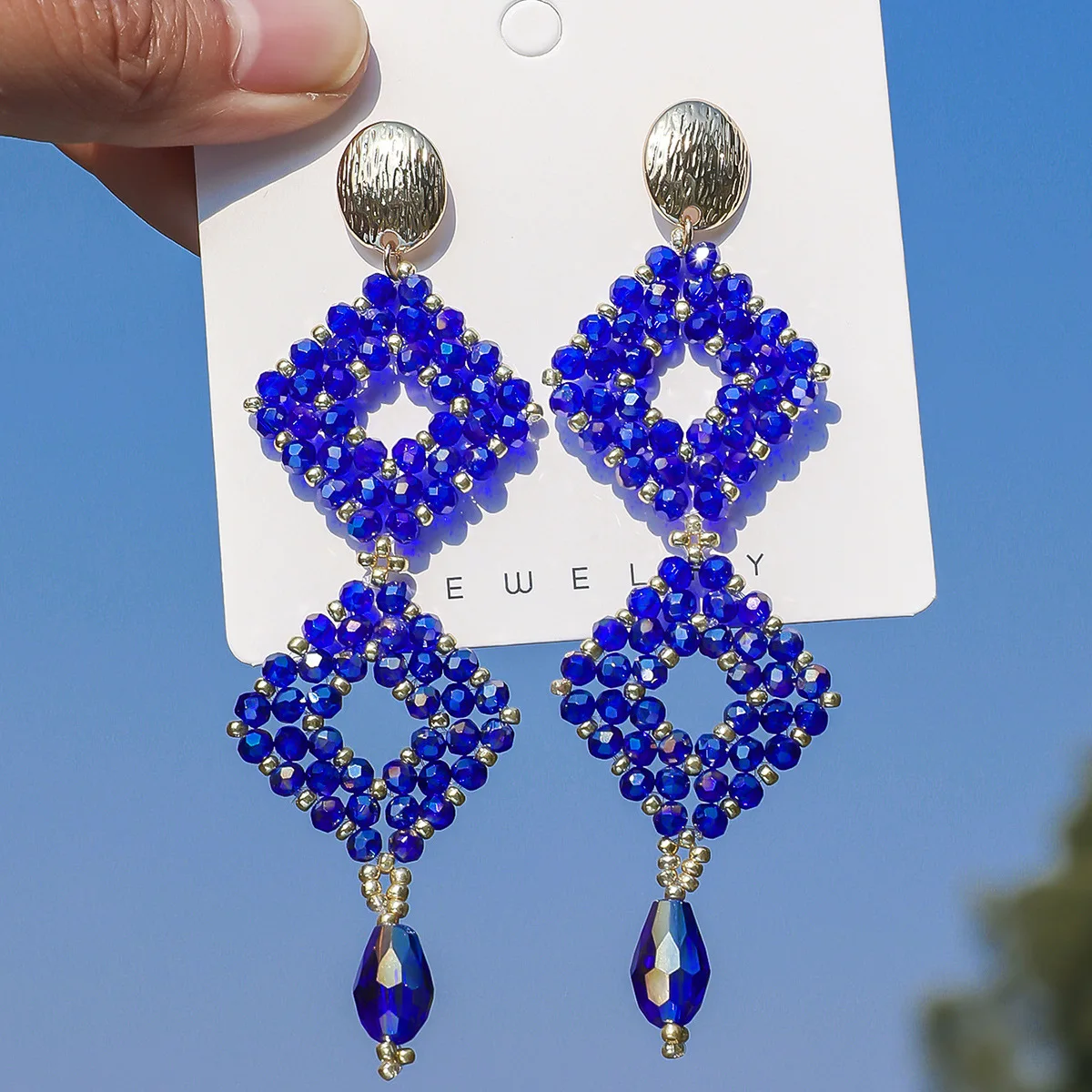 Серьги из бисера Геометрия Полые богемные хрустальные узоры Ручное плетение из сплава Женский прилив Креатив Серьги из рисовых бусин 
Серьги из бисера Геометрия Полые богемные хрустальные узоры Ручное плетение из сплава Женский прилив Креатив Серьги из рисовых бусин