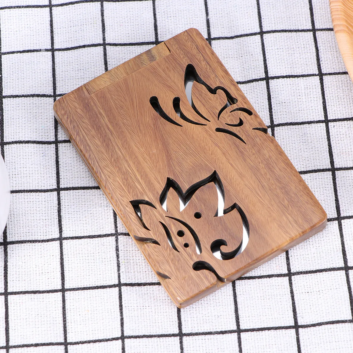 Foldable Wooden Makeup Mirror Black Gold Natural Eco Friendly Countertop Vanity Mirror Portable Carving
Foldable Wooden Makeup Mirror Black Gold Natural Eco Friendly Countertop Vanity Mirror Portable Carving
