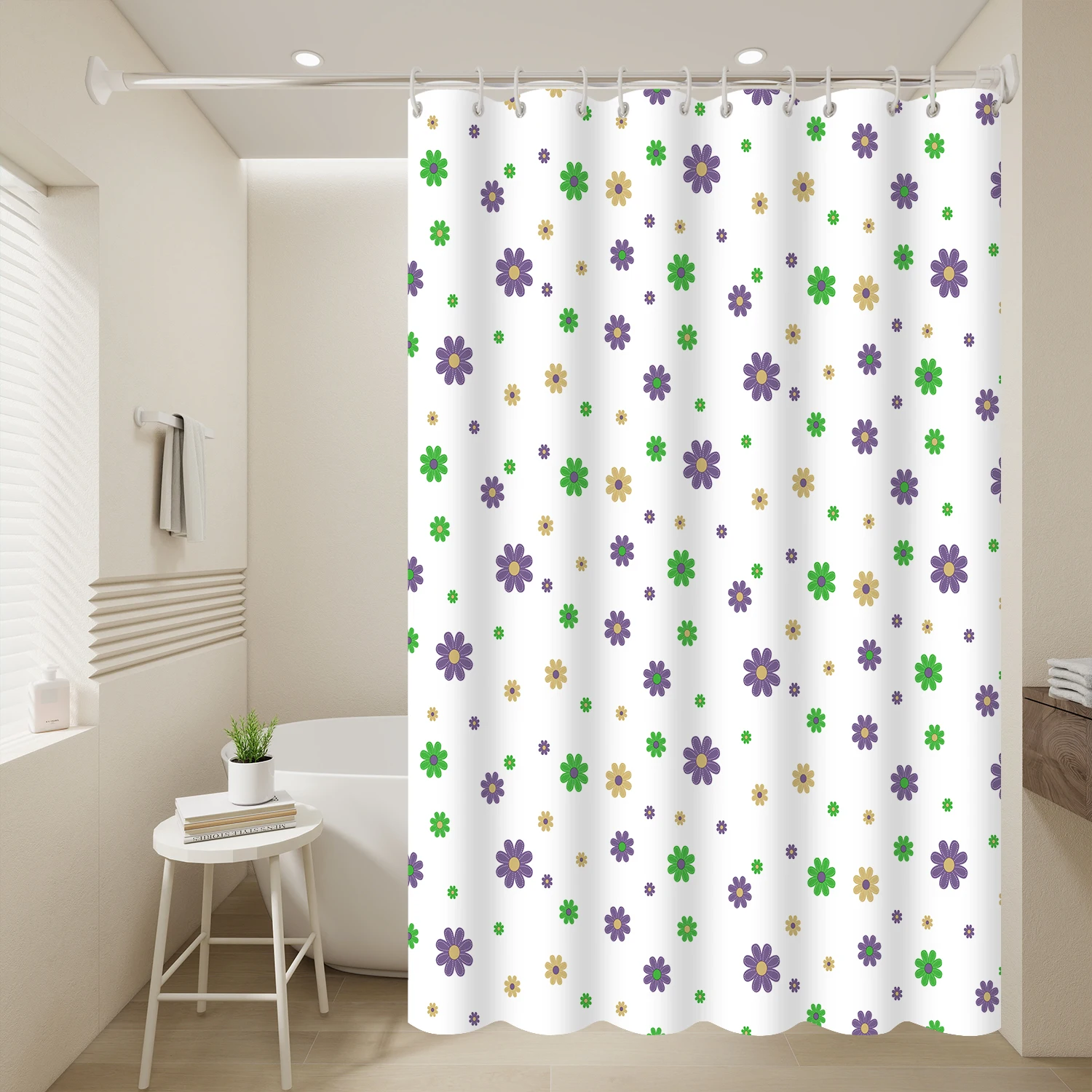 1pc Purple flower shade curtain Peva waterproof shower curtain
1pc Purple flower shade curtain Peva waterproof shower curtain