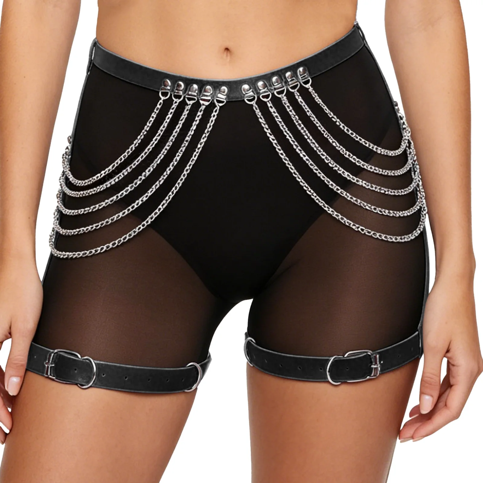 Womens Punk Jazz Fringed Waist Chain Belt Adjustable Faux Leather Belt with Metal Chain Tassel Body Jewelry Clothes Accessories
Womens Punk Jazz Fringed Waist Chain Belt Adjustable Faux Leather Belt with Metal Chain Tassel Body Jewelry Clothes Accessories
