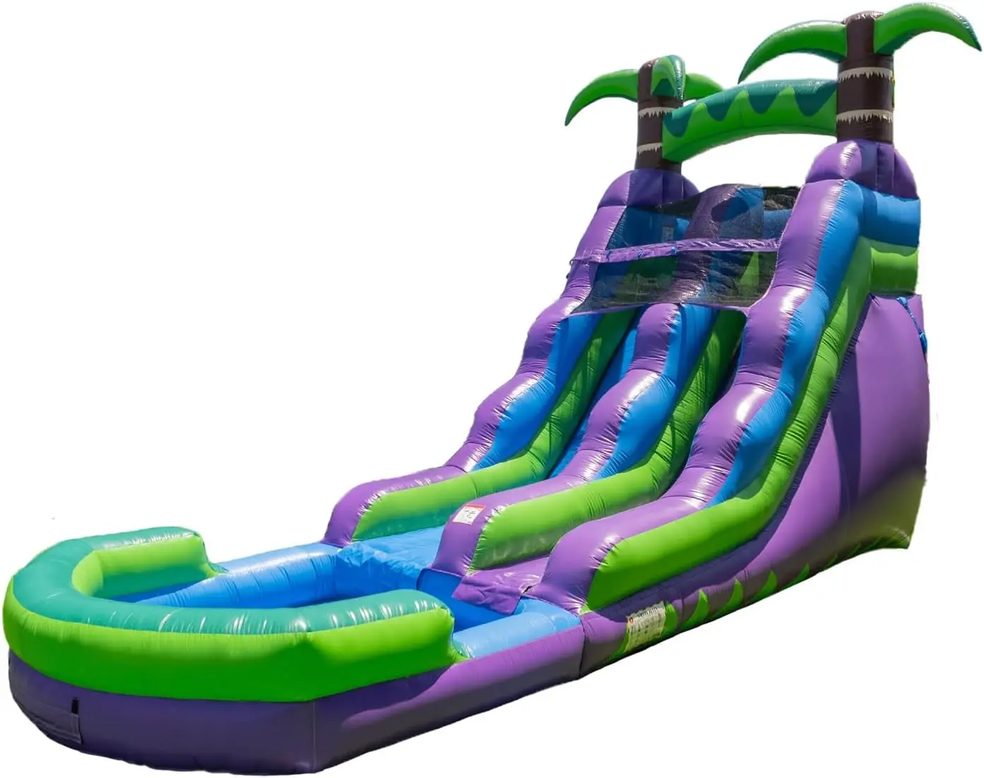16ft Tropical Inflatable Water Slide with Pool, 25ft Long- 100% Commercial Grade PVC Vinyl, Reinforced Strength Wet/Dry Fun, Fro
16ft Tropical Inflatable Water Slide with Pool, 25ft Long- 100% Commercial Grade PVC Vinyl, Reinforced Strength Wet/Dry Fun, Fro