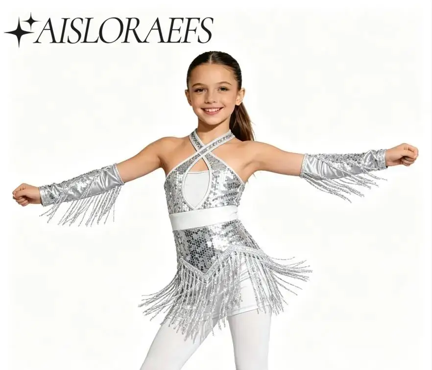 Kids Girls Rhythmic Hip Hop Jazz Latin Cha Cha Dance Leotard Set Sequin Cutout Back Cross Front Tassel With Gloves Stage Costume
Kids Girls Rhythmic Hip Hop Jazz Latin Cha Cha Dance Leotard Set Sequin Cutout Back Cross Front Tassel With Gloves Stage Costume