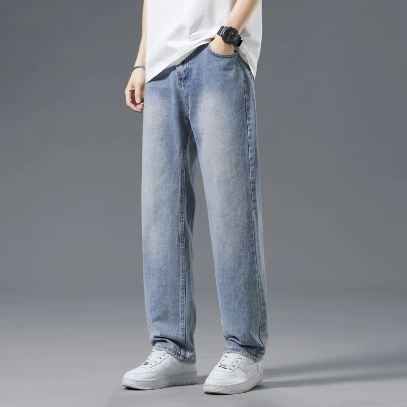 2023 Four Seasons Men's Blue Baggy Jeans Straight Casual Full-length Male Denim Pants Korean Fashion Streetwear Male Clothing
2023 Four Seasons Men's Blue Baggy Jeans Straight Casual Full-length Male Denim Pants Korean Fashion Streetwear Male Clothing