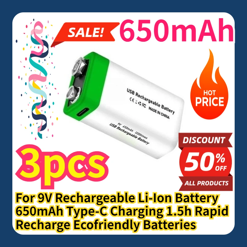 Аккумулятор литий-ионный перезаряжаемый 9В 650мАч с зарядкой Type-C, быстрая зарядка за 1,5 часа, экологичный
Аккумулятор литий-ионный перезаряжаемый 9В 650мАч с зарядкой Type-C, быстрая зарядка за 1,5 часа, экологичный