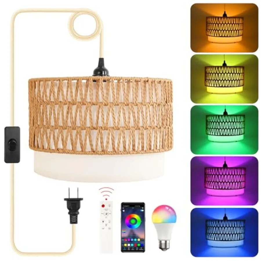 Подвесной светильник с RGB-лампой Smart Bulb, со шнуром 15 футов, для спальни и кухни
Подвесной светильник с RGB-лампой Smart Bulb, со шнуром 15 футов, для спальни и кухни