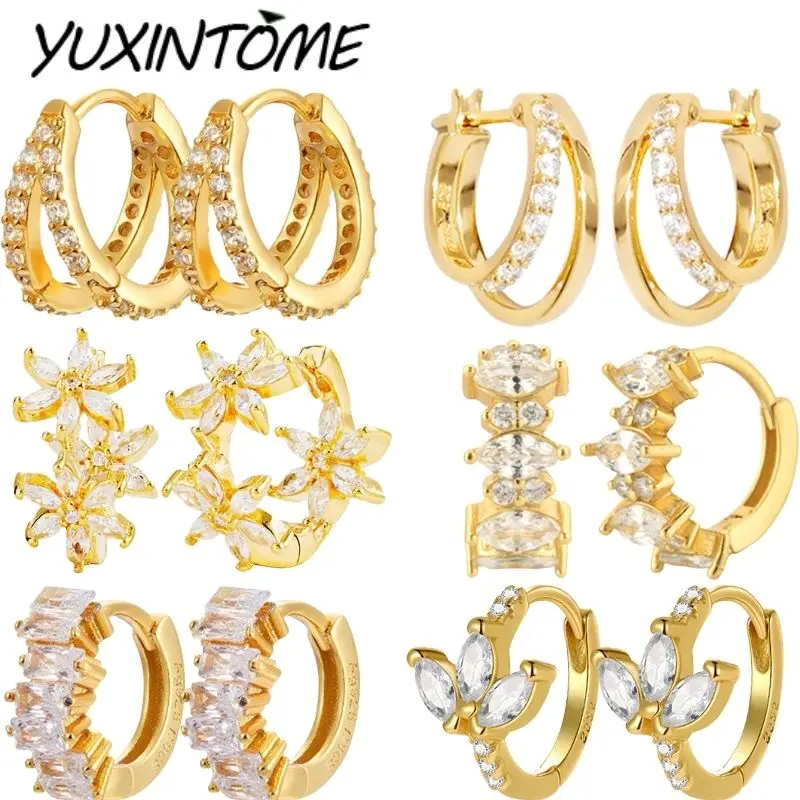 925 Sterling Silver Needle Exquisite Simple White Zircon Hoop Earrings Fashionable And Elegant Women Daily Outings Wear Jewelry
925 Sterling Silver Needle Exquisite Simple White Zircon Hoop Earrings Fashionable And Elegant Women Daily Outings Wear Jewelry