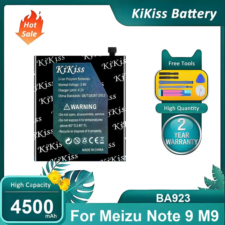 KiKiss Battery For Meizu Note 9 M9,BA923,4500mAh
KiKiss Battery For Meizu Note 9 M9,BA923,4500mAh