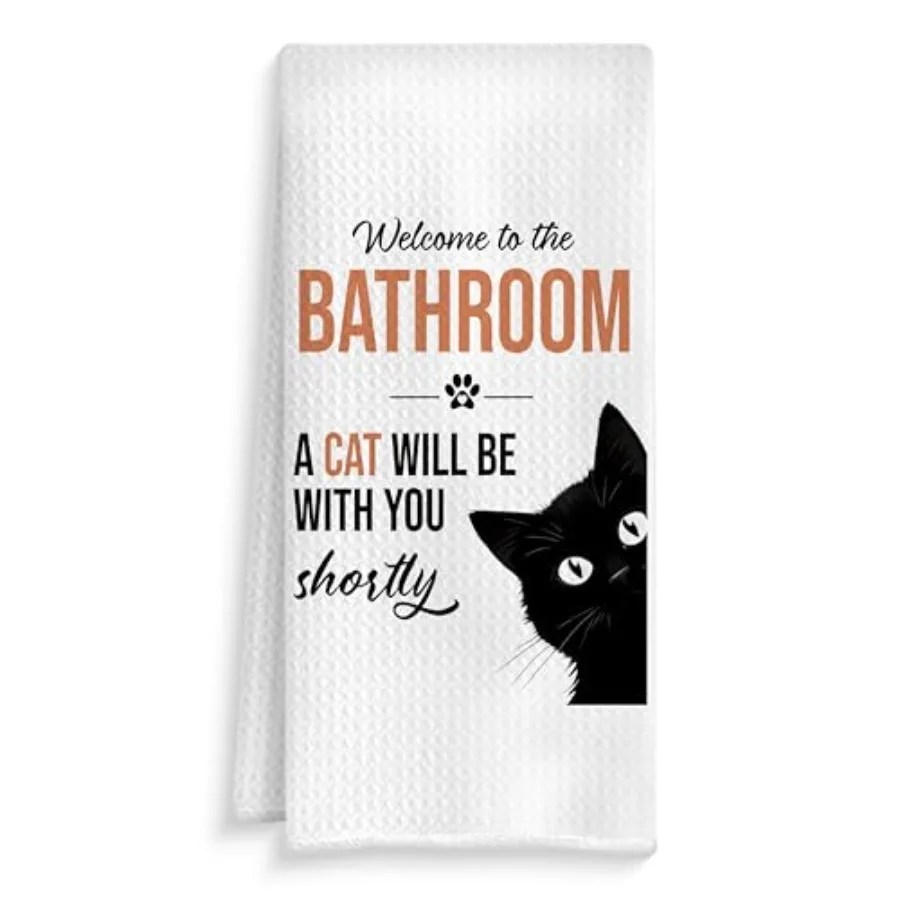 Cat Bathroom Hand Towels, Gifts for Cats Lovers, Welcome to The Bathroom a Cat Will Be with Decorative Hand Towels for Bath Roo
Cat Bathroom Hand Towels, Gifts for Cats Lovers, Welcome to The Bathroom a Cat Will Be with Decorative Hand Towels for Bath Roo