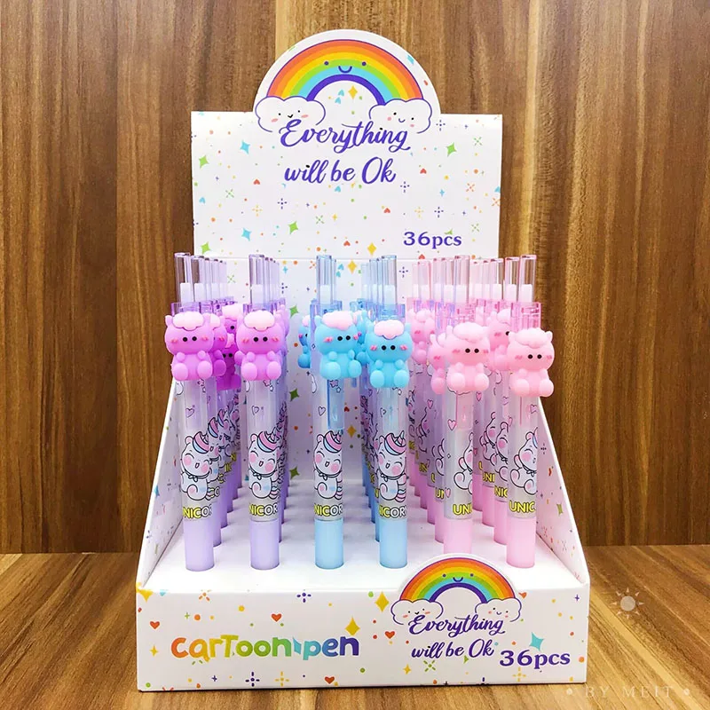 36 pcs/lot Kawaii Unicorn Press Gel Pen Cute 0.5mm Black Ink Signature Pens Stationery Gift Office School Supplies
36 pcs/lot Kawaii Unicorn Press Gel Pen Cute 0.5mm Black Ink Signature Pens Stationery Gift Office School Supplies