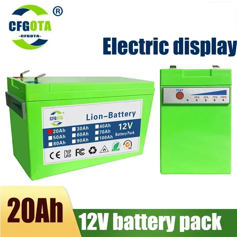 NEW Sprayers 12V 20Ah Built-In High Current 30A BMS 18650 Lithium Battery Pack For Electric Vehicle Batterie 12.6V Charger
NEW Sprayers 12V 20Ah Built-In High Current 30A BMS 18650 Lithium Battery Pack For Electric Vehicle Batterie 12.6V Charger