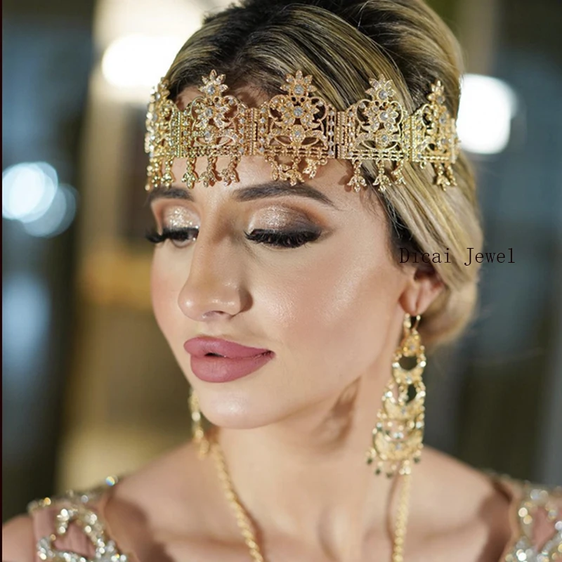Algerian Gold Color Tassel Head Chain Bridal Chain Headband Tiara Arabian Wedding Hair Jewelry Star Full Crystal Head Chain
Algerian Gold Color Tassel Head Chain Bridal Chain Headband Tiara Arabian Wedding Hair Jewelry Star Full Crystal Head Chain