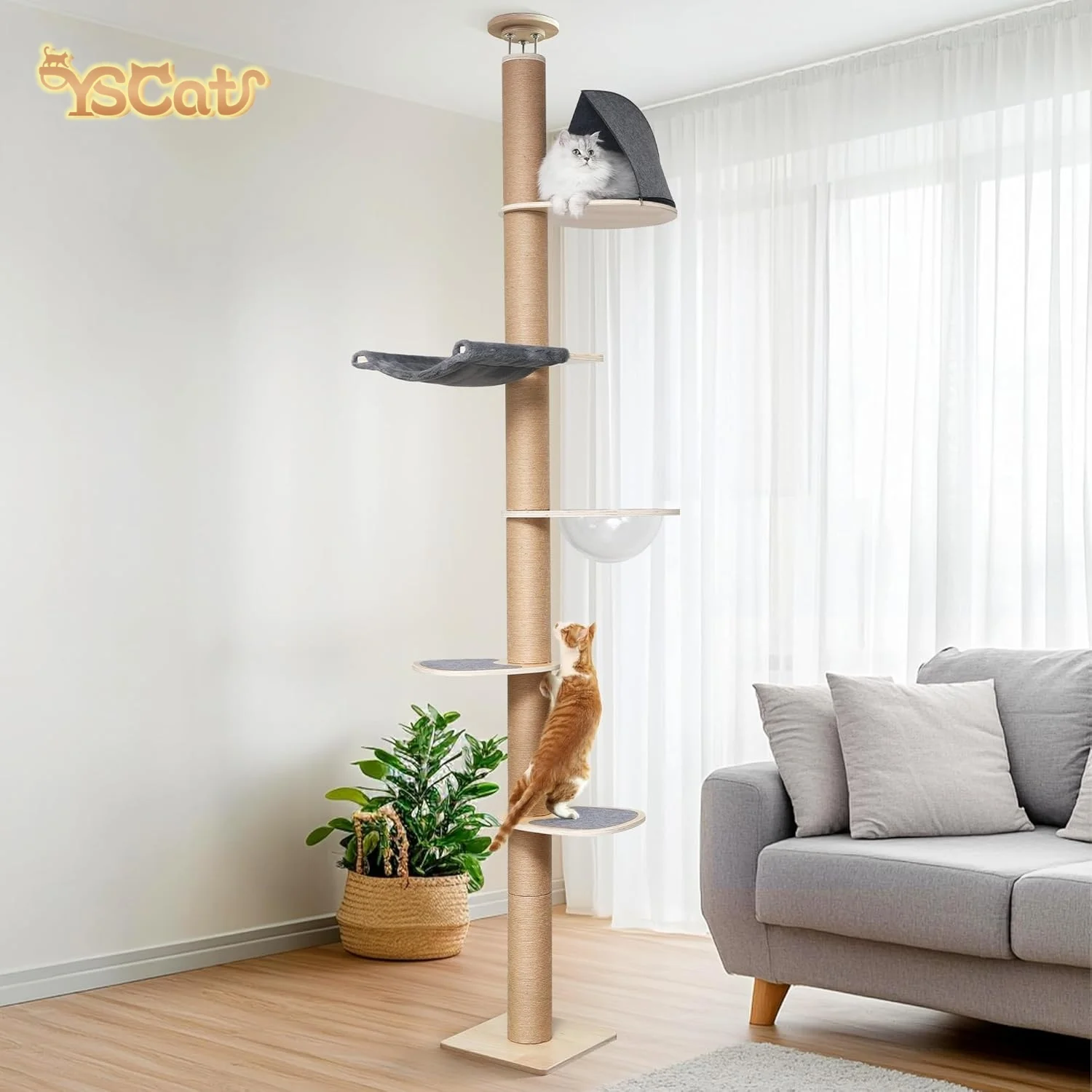 High Quality Customised Large Luxury Cat Tree Sustainable Wood Material Scratcher and Playing Toys From Floor to Ceiling
High Quality Customised Large Luxury Cat Tree Sustainable Wood Material Scratcher and Playing Toys From Floor to Ceiling