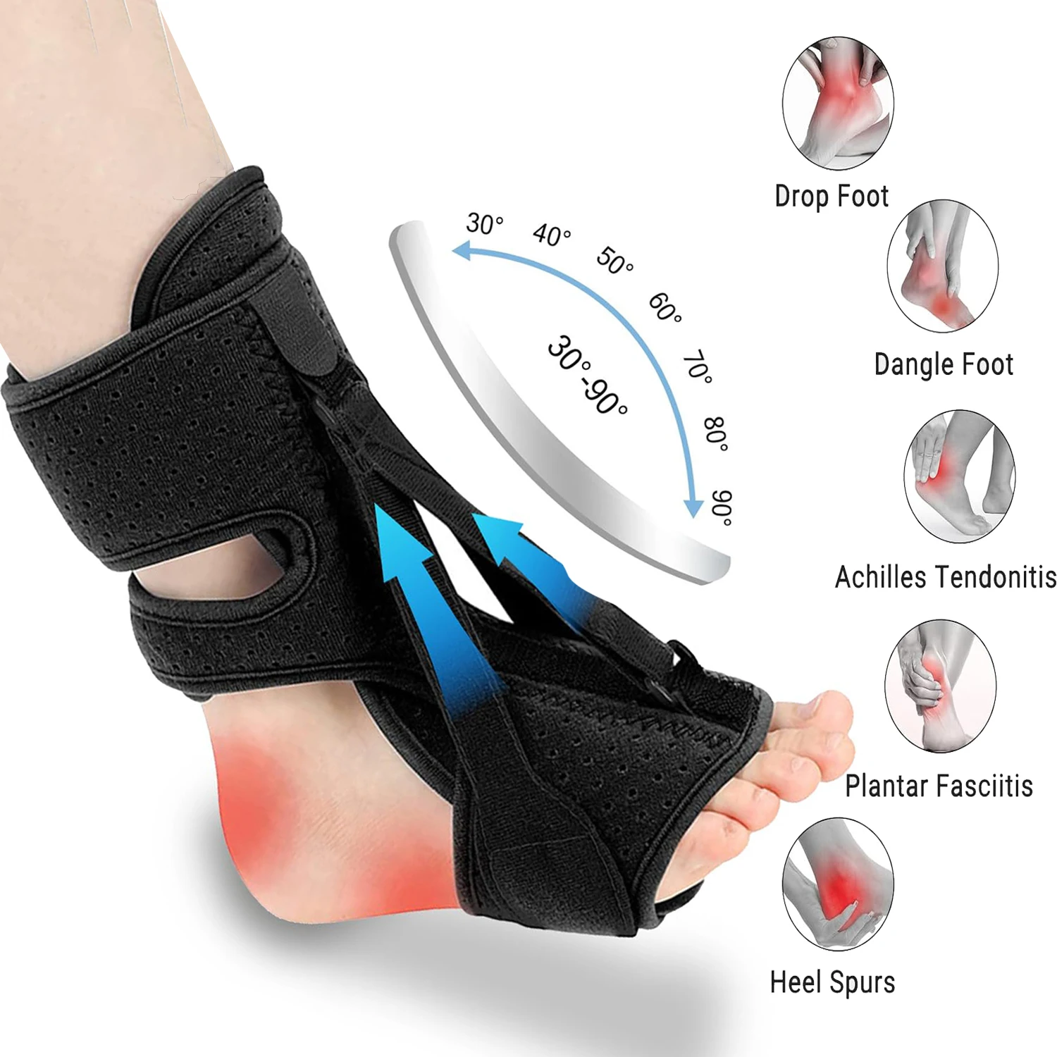 Plantar Fasciitis Night Splint Adjustable Ankle Brace Foot Drop Orthotic Brace for Fasciitis Arch Foot Pain Achilles Training
Plantar Fasciitis Night Splint Adjustable Ankle Brace Foot Drop Orthotic Brace for Fasciitis Arch Foot Pain Achilles Training