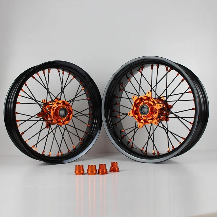 MOQ 1 комплект 17-дюймовых колес Supermoto для SX XC EXC XC-W SXS SX-F XC-F 125-540 2003-2023
MOQ 1 комплект 17-дюймовых колес Supermoto для SX XC EXC XC-W SXS SX-F XC-F 125-540 2003-2023