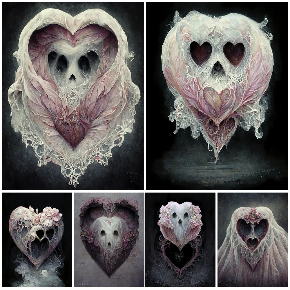 Demonic Romance Heart,Vintage Wall Art Canvas Painting Creepy Abstract Witchcraft Elements Art Poster And Print Home Decoration
Demonic Romance Heart,Vintage Wall Art Canvas Painting Creepy Abstract Witchcraft Elements Art Poster And Print Home Decoration