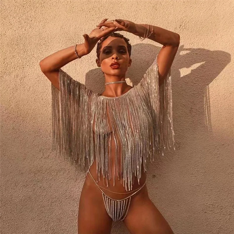 Handmade Rhinestone bodysuit women's party sexy top fashion summer bikini accessories Carnival body chain wholesale harness
Handmade Rhinestone bodysuit women's party sexy top fashion summer bikini accessories Carnival body chain wholesale harness