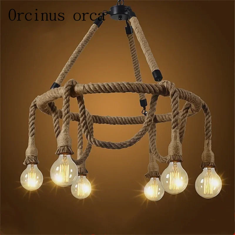 The Nordic country retro restaurant cafe bar chandelier rope winding creative ceiling lamps Industrial wind Postage free
The Nordic country retro restaurant cafe bar chandelier rope winding creative ceiling lamps Industrial wind Postage free
