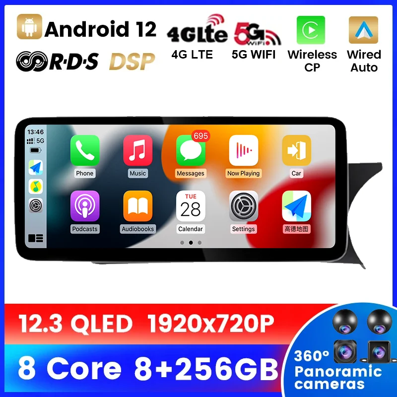 Автомобильный радиоприемник 12,3 дюймов Android 12 для Benz C W204 2011-2014 RHD GPS авто Carplay 4G + WIFI мультимедийный видеоплеер стерео QLED экран
Автомобильный радиоприемник 12,3 дюймов Android 12 для Benz C W204 2011-2014 RHD GPS авто Carplay 4G + WIFI мультимедийный видеоплеер стерео QLED экран