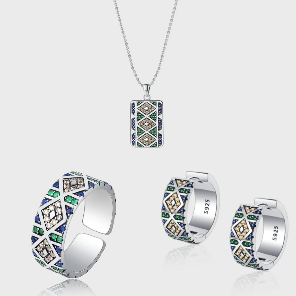 Ожерелье из стерлингового серебра 925 пробы с блестящим цирконом «Ангельский глаз», кольцо и серьги-гвоздики, легкая роскошь, модные персонализированные ювелирные изделия
Ожерелье из стерлингового серебра 925 пробы с блестящим цирконом «Ангельский глаз», кольцо и серьги-гвоздики, легкая роскошь, модные персонализированные ювелирные изделия