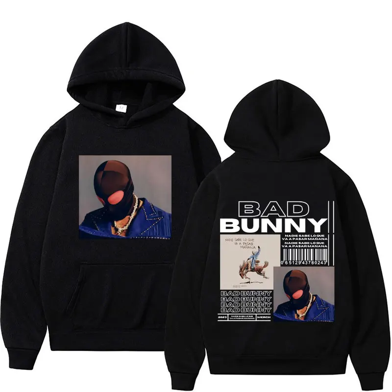 Bad Bunny Album Cover Double Sided Print Hoodies Men Women Hip Hop Oversized Pullovers Sweatshirt Fashion Cool Hoodie Streetwear
Bad Bunny Album Cover Double Sided Print Hoodies Men Women Hip Hop Oversized Pullovers Sweatshirt Fashion Cool Hoodie Streetwear