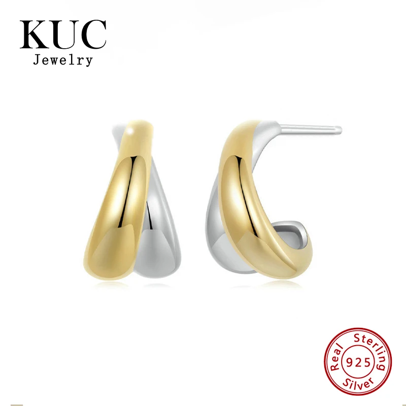 Engagement Women Fine Jewelry 925 Sterling Silver Two Tone Trendy Clip on Earring Minimalist Plated Hoop Earrings
Engagement Women Fine Jewelry 925 Sterling Silver Two Tone Trendy Clip on Earring Minimalist Plated Hoop Earrings