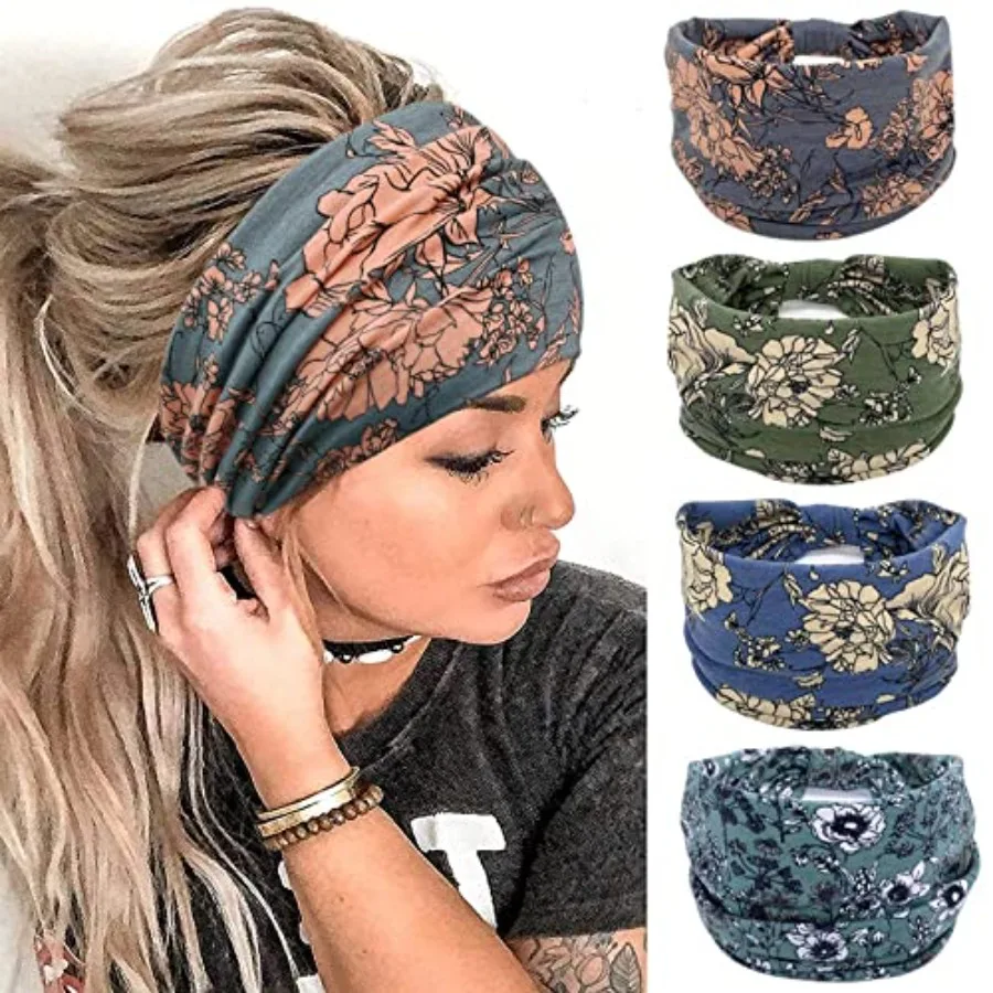 Wide Boho Headbands for Women Fashion Knotted Headband Yoga Workout Hair Accessories African Head Wrap 4 Pack
Wide Boho Headbands for Women Fashion Knotted Headband Yoga Workout Hair Accessories African Head Wrap 4 Pack