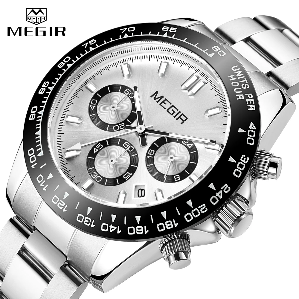 MEGIR Chronograph Quartz Watches For Men Top Brand Luxury Sports Watch Stainless Steel Strap Waterproof 24-hour Dress Wristwatch
MEGIR Chronograph Quartz Watches For Men Top Brand Luxury Sports Watch Stainless Steel Strap Waterproof 24-hour Dress Wristwatch