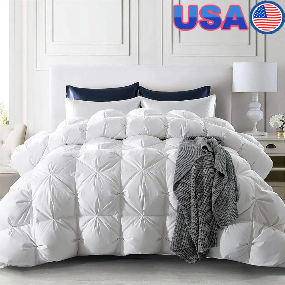 Goose Down Comforter 800 Fill Power Cotton 700 Thread Count Heavyweight Duvet Insert Pinch Pleat Design Winter Bedding
Goose Down Comforter 800 Fill Power Cotton 700 Thread Count Heavyweight Duvet Insert Pinch Pleat Design Winter Bedding