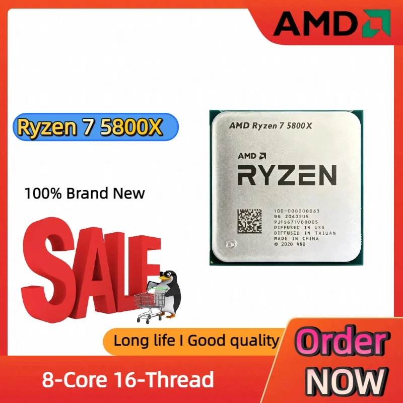 AMD Ryzen 7 5800X New 8-Cores 16-Threads 3.8 GHz AM4 Socket Desktop Processor CPU Up to 4.7 GHz 3200 MT/s DDR4 7nm L3= 32 M
AMD Ryzen 7 5800X New 8-Cores 16-Threads 3.8 GHz AM4 Socket Desktop Processor CPU Up to 4.7 GHz 3200 MT/s DDR4 7nm L3= 32 M