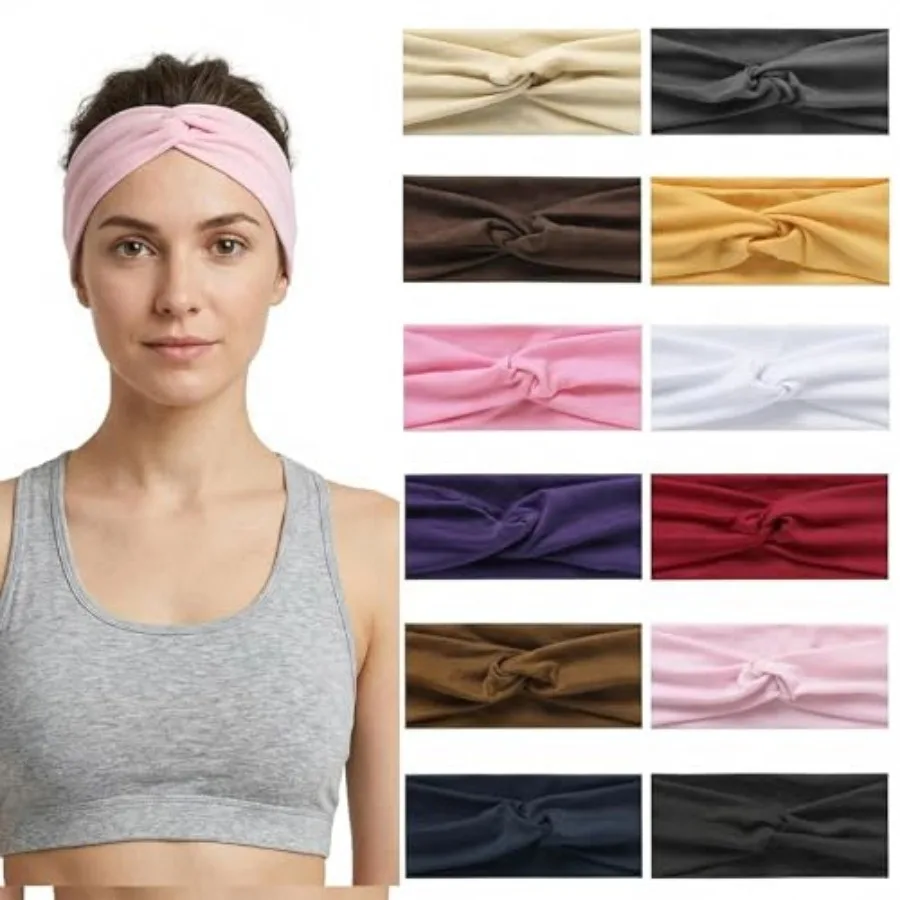 12 Pcs Stretchy Sport Headbands for Women, Absorbed Sport Headband Soft Twist Knotted Headbands for Yoga, Workout Daily Life
12 Pcs Stretchy Sport Headbands for Women, Absorbed Sport Headband Soft Twist Knotted Headbands for Yoga, Workout Daily Life