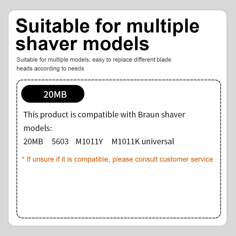 2PCS Replacement Electric Shaver Head Compatible with Braun 10MJ 20MB 26B 5603 M1011Y M1011K
2PCS Replacement Electric Shaver Head Compatible with Braun 10MJ 20MB 26B 5603 M1011Y M1011K