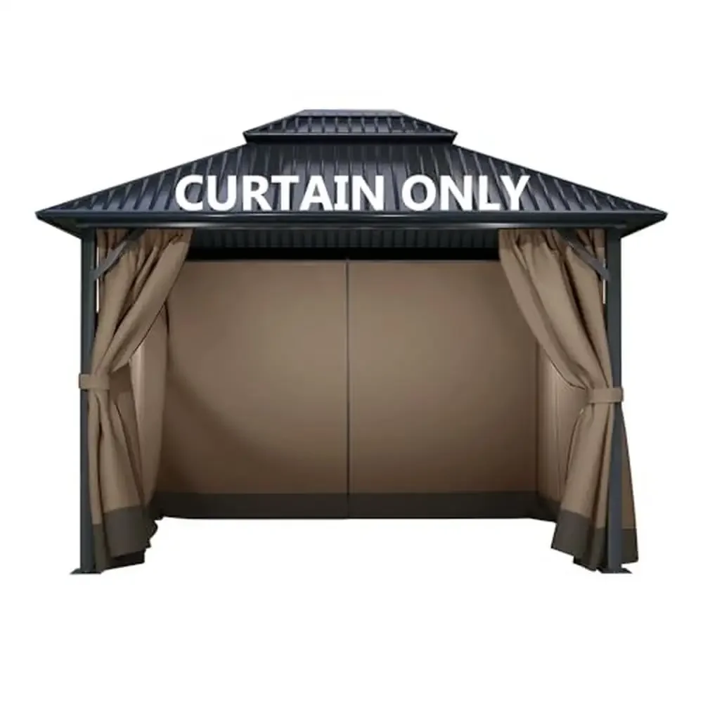 Universal 4-Panel Patio Gazebo Privacy Curtains with Double Zipper Replacement Kit & Hooks Durable Polyester UV Resistant
Universal 4-Panel Patio Gazebo Privacy Curtains with Double Zipper Replacement Kit & Hooks Durable Polyester UV Resistant