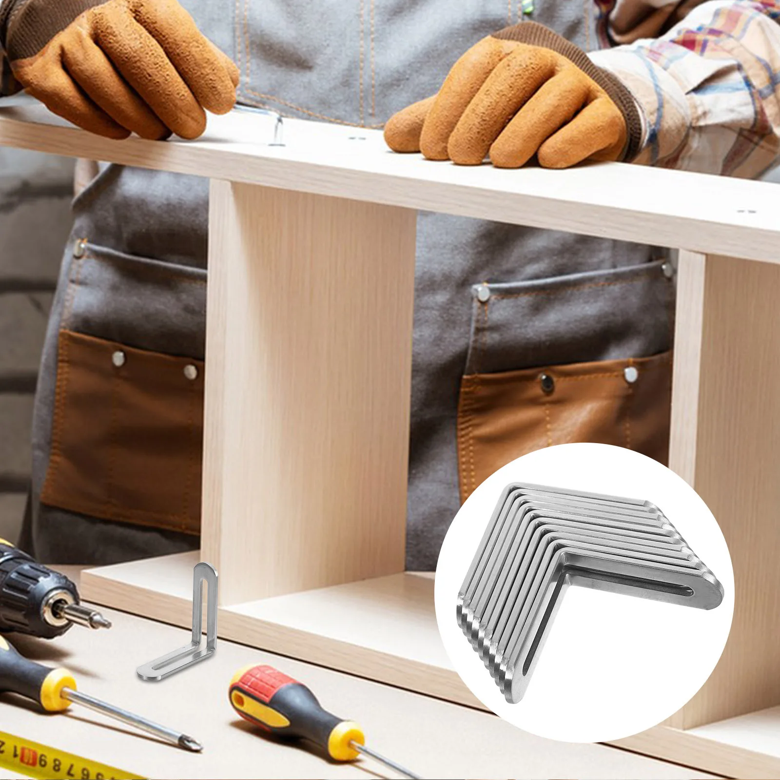 10Pcs Heavy Duty Stainless Steel Adjustable L-Shaped Brackets Thickened Corner Braces for Shelves Wood Furniture Cabinet
10Pcs Heavy Duty Stainless Steel Adjustable L-Shaped Brackets Thickened Corner Braces for Shelves Wood Furniture Cabinet