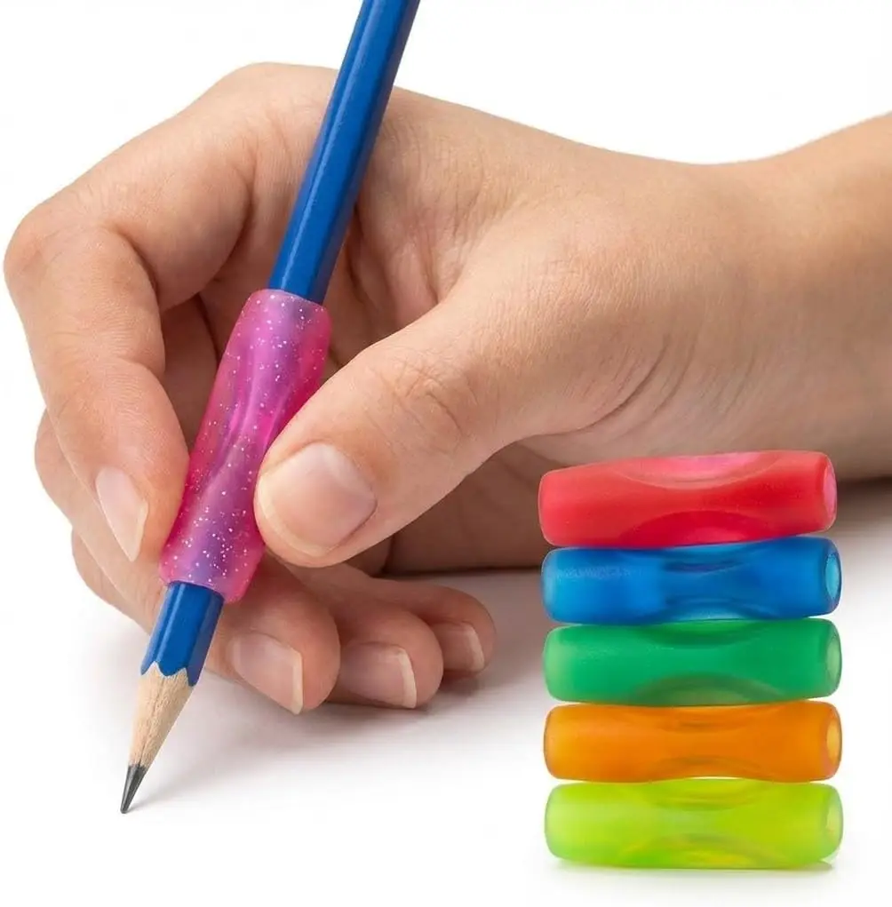 Ergonomic Pencil Grips for Handwriting, 8 Pack, Assorted Colors, Soft Silicone, Kids Adults
Ergonomic Pencil Grips for Handwriting, 8 Pack, Assorted Colors, Soft Silicone, Kids Adults