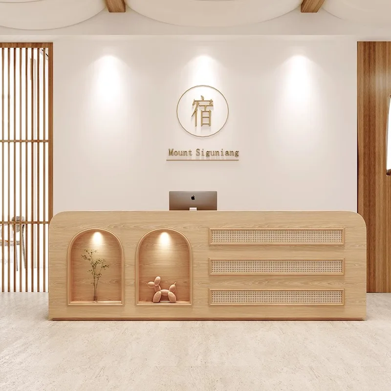 Minimalist Aesthetic Reception Desks Modern Restaurant Company Simple Desks Hotel Display Corner Mostrador Trendy Furniture 
Minimalist Aesthetic Reception Desks Modern Restaurant Company Simple Desks Hotel Display Corner Mostrador Trendy Furniture