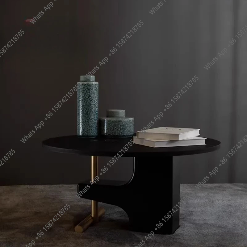Italian-style quiet wind home improvement furniture/household round wood grain coffee table stainless steel edge table
Italian-style quiet wind home improvement furniture/household round wood grain coffee table stainless steel edge table