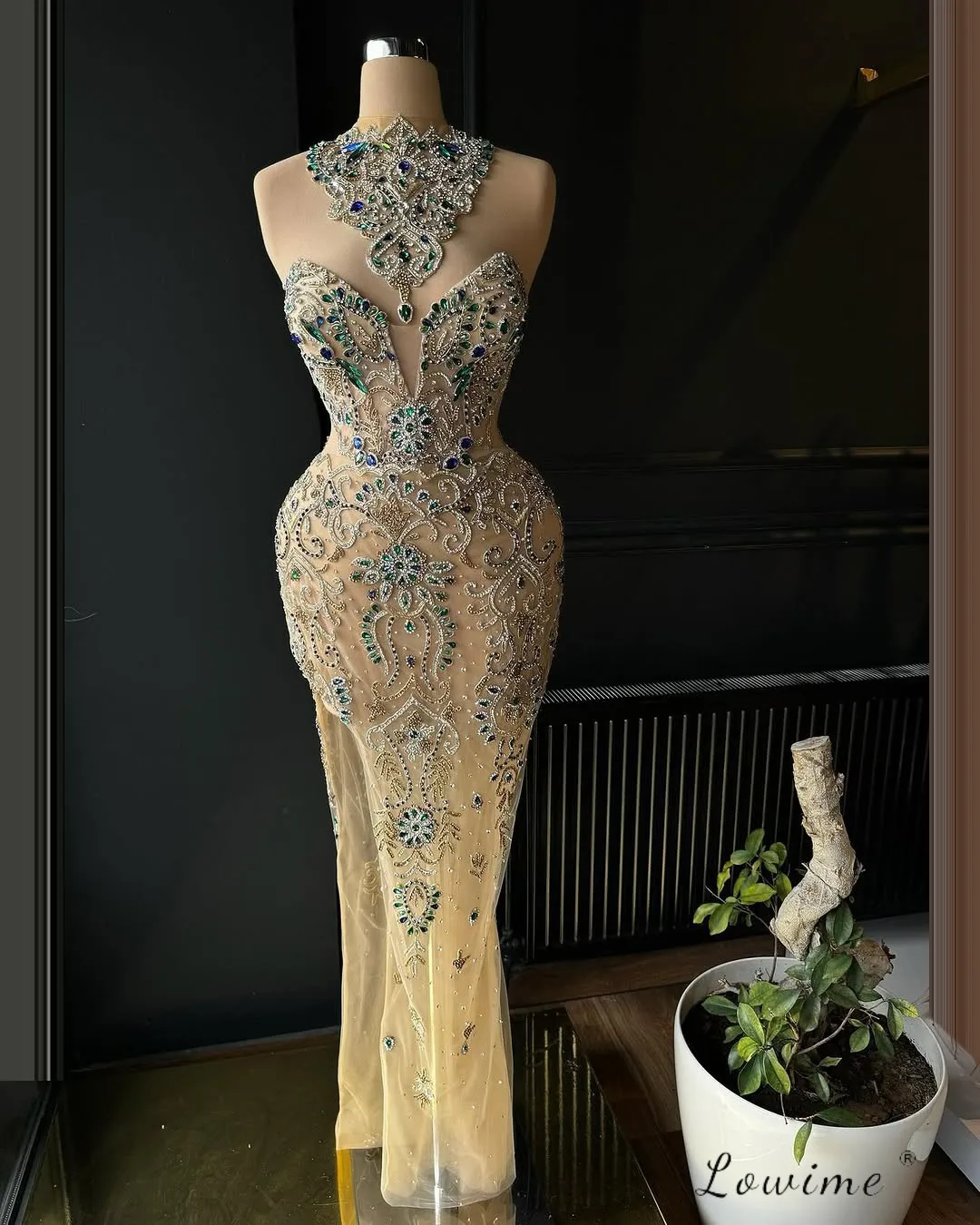 Luxury Green Crystals Women Evening Dress Split Prom Party Dresses Vestidos Femininos
Luxury Green Crystals Women Evening Dress Split Prom Party Dresses Vestidos Femininos