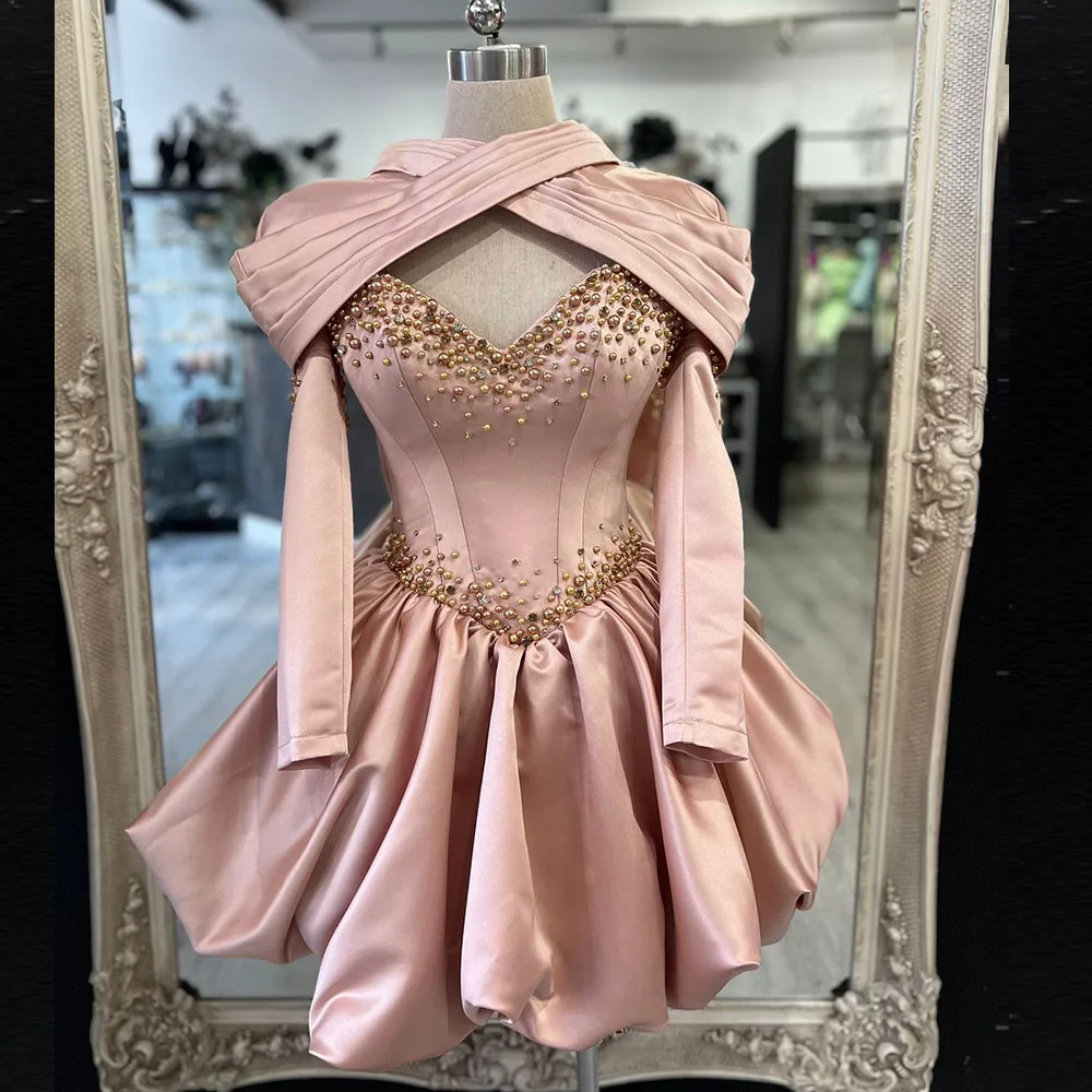 Customized Mini Short Cocktail Dress A Line Cocktail Prom Gown Long Sleeves Sweetheart Beading Wedding Party Gown
Customized Mini Short Cocktail Dress A Line Cocktail Prom Gown Long Sleeves Sweetheart Beading Wedding Party Gown