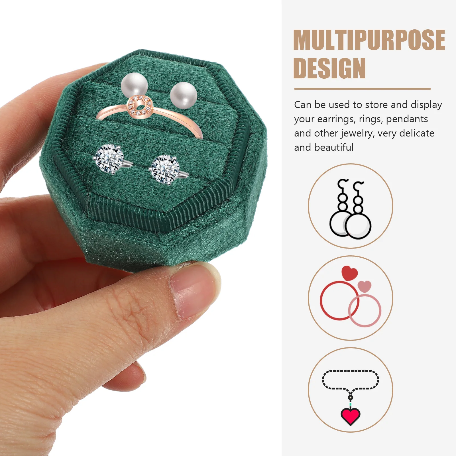 Octagon Shaped 3 Slots Rings Storage Box Engagement Proposal Ring Display Holder Jewelry Gift Packaging Earring Pendant
Octagon Shaped 3 Slots Rings Storage Box Engagement Proposal Ring Display Holder Jewelry Gift Packaging Earring Pendant