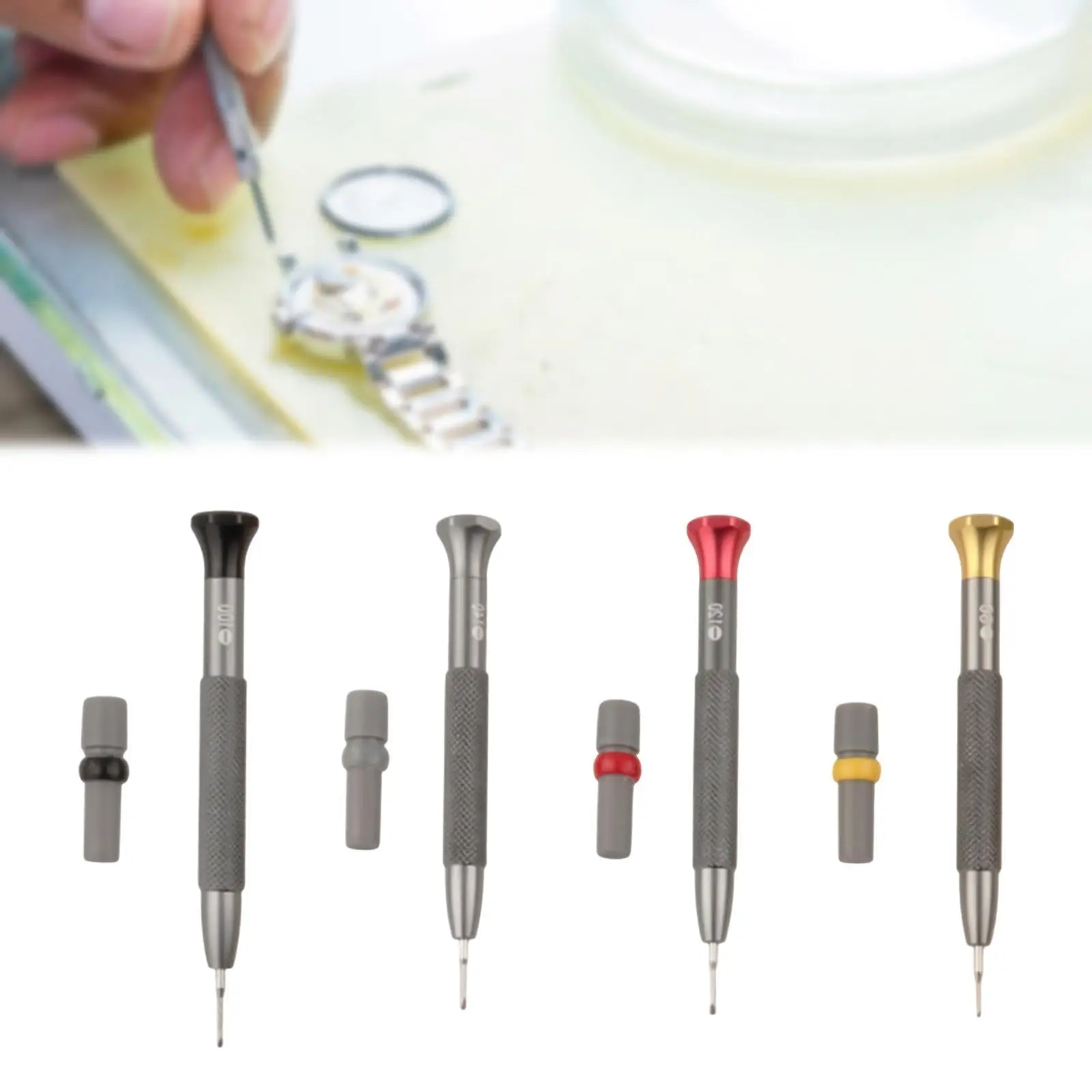 Watchmakers Screwdrivers Set Lightweight Multifunctional Hardware with 4 Different Sizes with Storage Case Metal Accessory DIY
Watchmakers Screwdrivers Set Lightweight Multifunctional Hardware with 4 Different Sizes with Storage Case Metal Accessory DIY