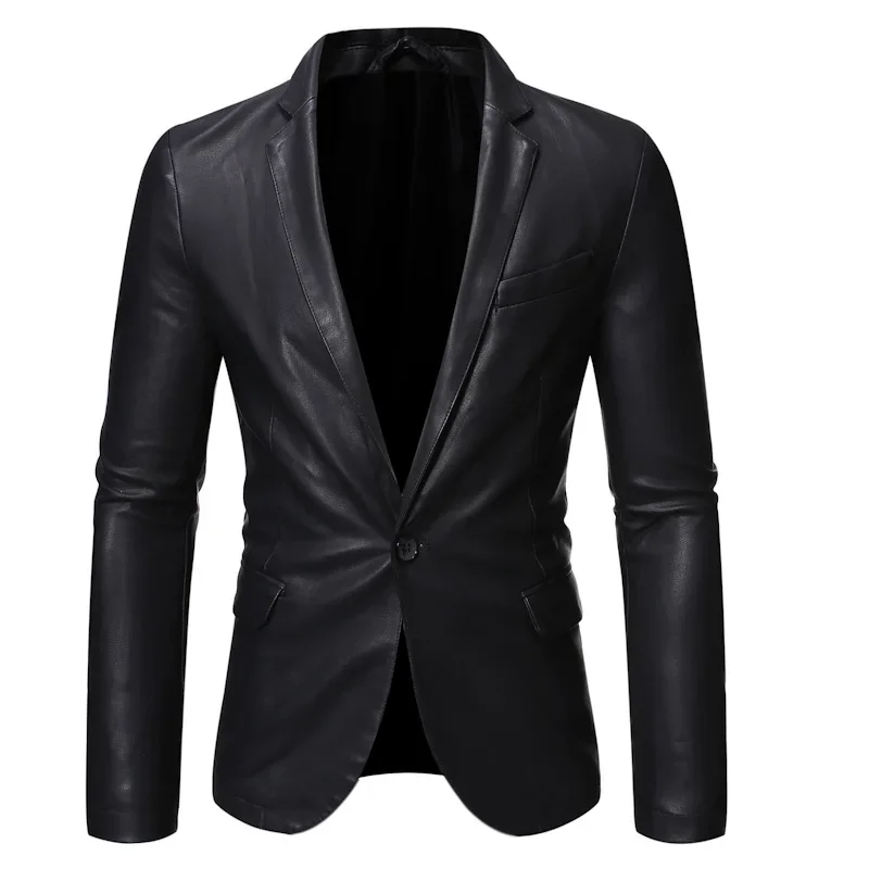 Men's Business Casual Lapel Pu Leather Coat Blazer Fashion Solid Slim Korean Style Leather Coat New Retro Zipper Leather Jacket
Men's Business Casual Lapel Pu Leather Coat Blazer Fashion Solid Slim Korean Style Leather Coat New Retro Zipper Leather Jacket