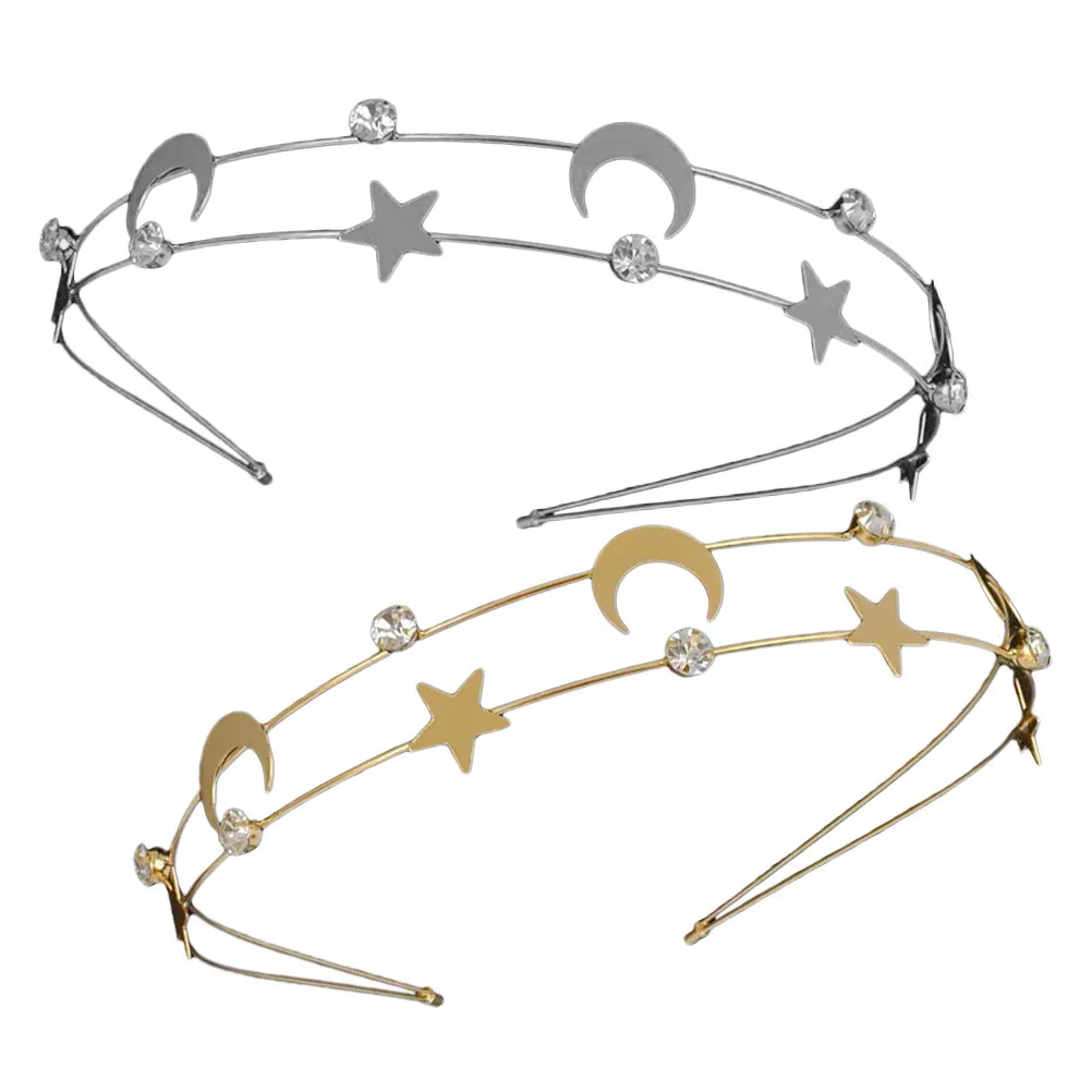 2Pcs Rhinestone Headband Moon Star Bridal Hairbands Wedding Headpieces Women Hair Hoops Party Hair Accessories Sparkle Headdress
2Pcs Rhinestone Headband Moon Star Bridal Hairbands Wedding Headpieces Women Hair Hoops Party Hair Accessories Sparkle Headdress