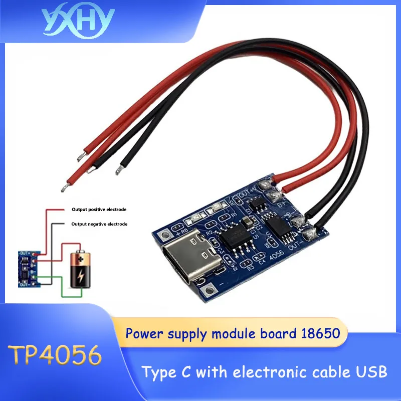 TP4056 charging power module board for 18650 1A lithium battery with overcurrent protection integrated Type C with electronic ca
TP4056 charging power module board for 18650 1A lithium battery with overcurrent protection integrated Type C with electronic ca