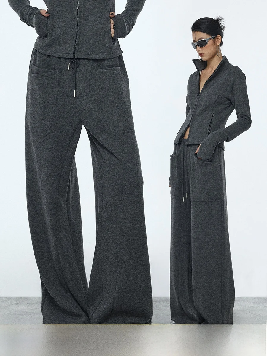 Женский зимний модный комплект Ourhour: повседневный худи на молнии с длинным рукавом и широкие брюки, костюм-двойка с двойными карманами на худи
Женский зимний модный комплект Ourhour: повседневный худи на молнии с длинным рукавом и широкие брюки, костюм-двойка с двойными карманами на худи