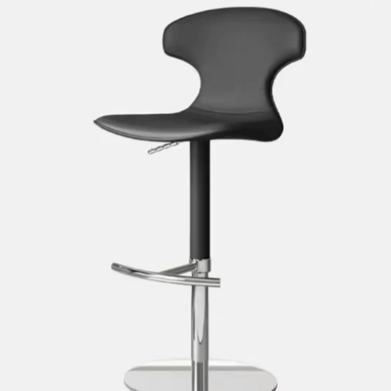 Modern leather bar chair with rotating stainless steel frame
Modern leather bar chair with rotating stainless steel frame