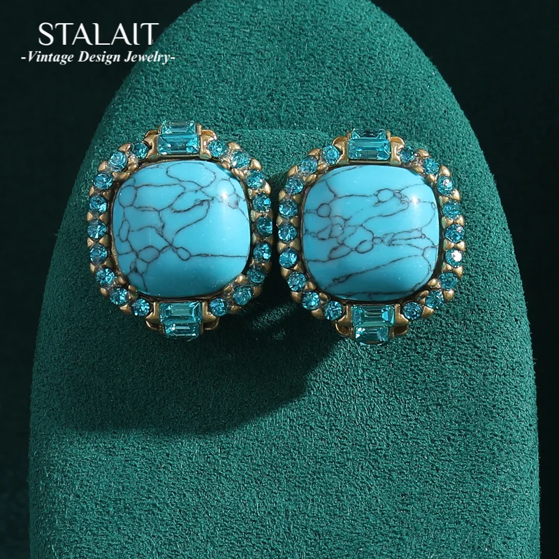 Vintage Blue Stud Earrings Natural Stone Square For Women New Rhinestones Designer Luxury Quality Jewelry Valentine Day Gift
Vintage Blue Stud Earrings Natural Stone Square For Women New Rhinestones Designer Luxury Quality Jewelry Valentine Day Gift