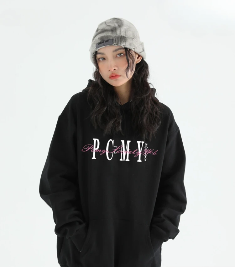 PCMY Retro Trend Letter Print Hoodies 2024 Autumn and Winter New Men and Women Casual Couple Hooded Sweatshirts
PCMY Retro Trend Letter Print Hoodies 2024 Autumn and Winter New Men and Women Casual Couple Hooded Sweatshirts