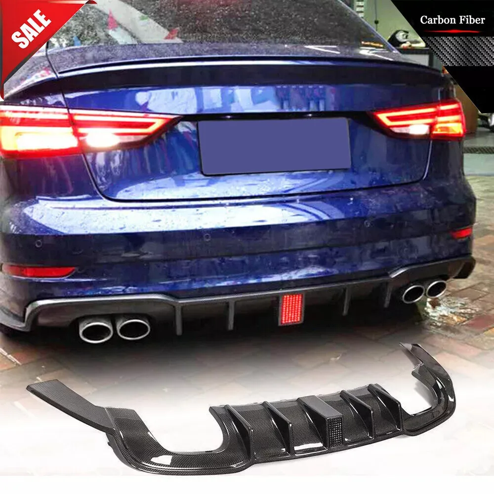 For Audi A3 Sline S3 Sedan 17+ Real Carbon Rear Bumper Diffuser Lip Brake Light Body Kits Car Accessories
For Audi A3 Sline S3 Sedan 17+ Real Carbon Rear Bumper Diffuser Lip Brake Light Body Kits Car Accessories