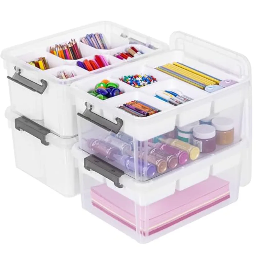 Citylife 17 QT Plastic Storage Box with Removable Tray and 6 Detachable Tall Inserts Craft Organizers and Storage Clear Storage
Citylife 17 QT Plastic Storage Box with Removable Tray and 6 Detachable Tall Inserts Craft Organizers and Storage Clear Storage