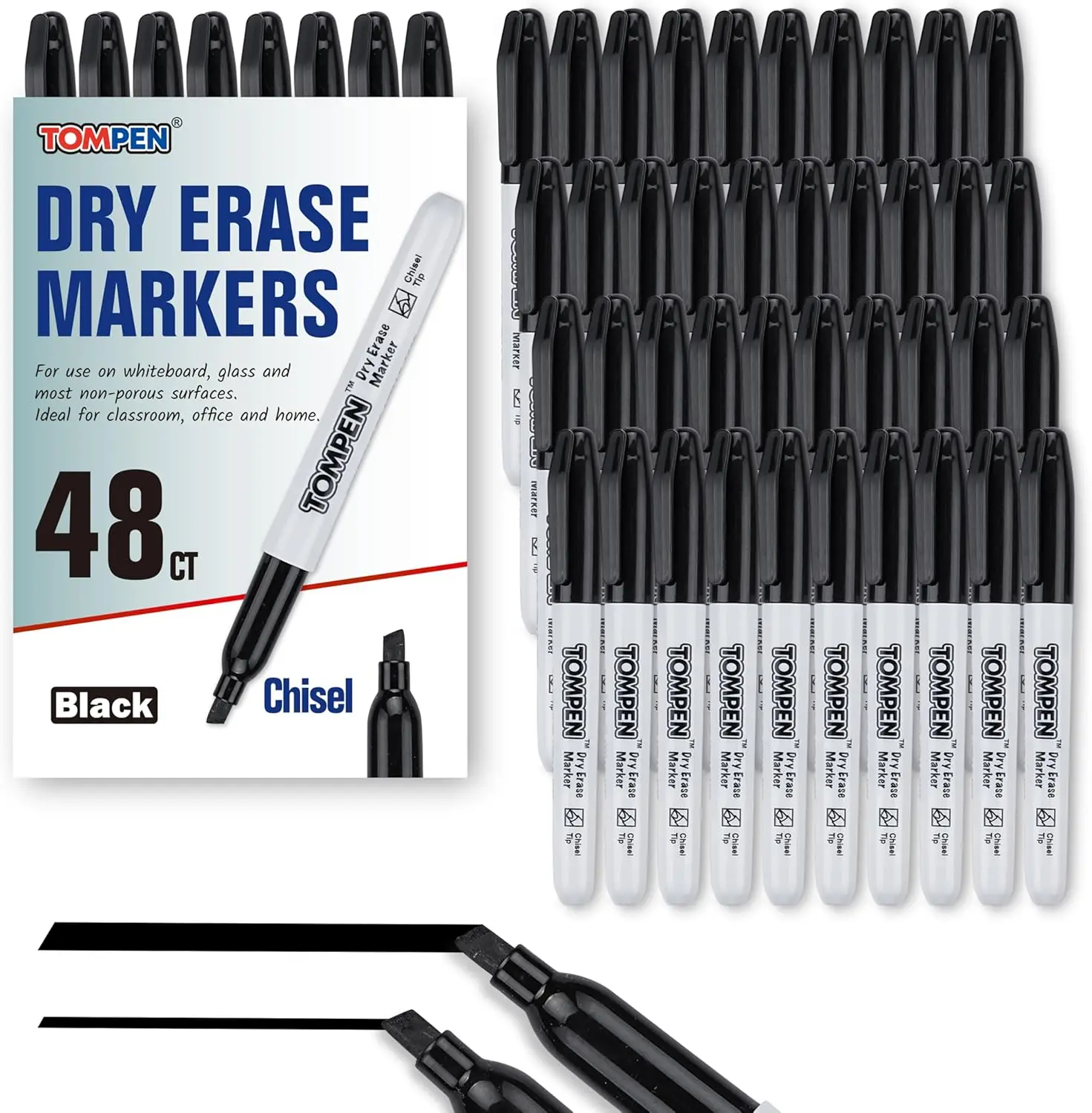 Dry Erase Markers Chisel Tip Black 48 Count Bulk Erasable Low Odor Quick-Drying for Calendar Boards Office School Home Writing
Dry Erase Markers Chisel Tip Black 48 Count Bulk Erasable Low Odor Quick-Drying for Calendar Boards Office School Home Writing